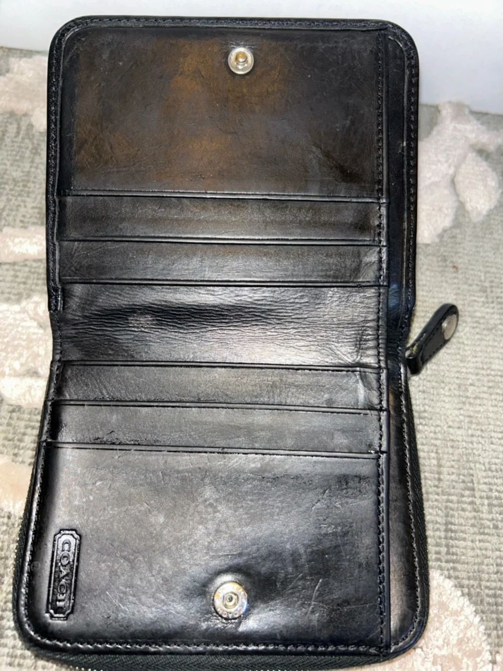 Coach universal compact leather wallet